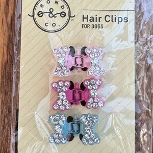 🌈 6/$60 NEW Bond & Co Dog Bows Extra Small Alligator Clip Rhinestones Pink Blue